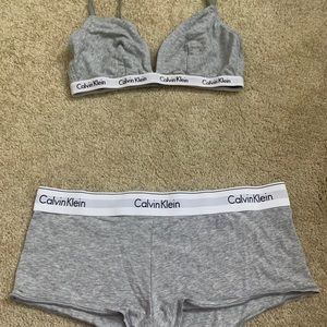 Calvin Klein bra and boy shorts set